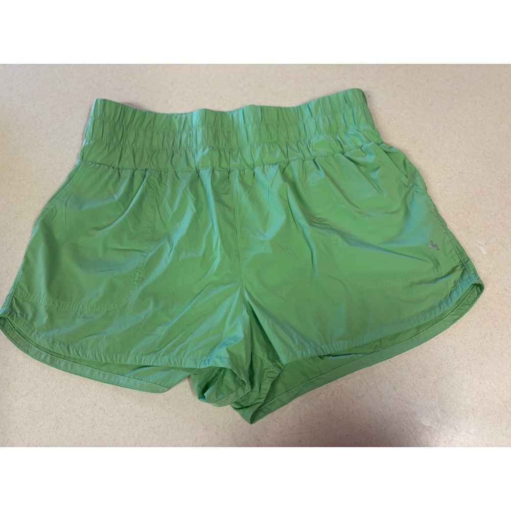 JoyLab Womens Green Smocked Waist Athletic Running Shorts Size Large
